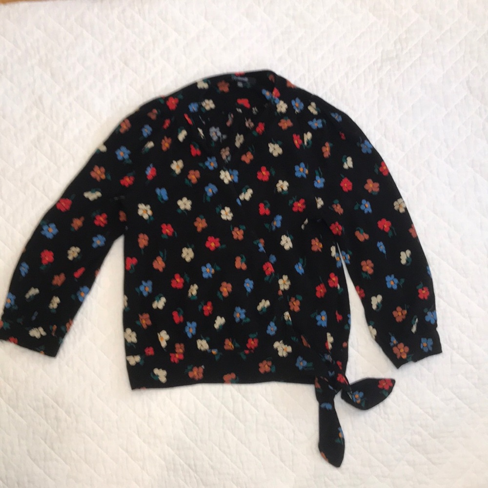 Madewell flower pattern wrap blouse. Size XXS.